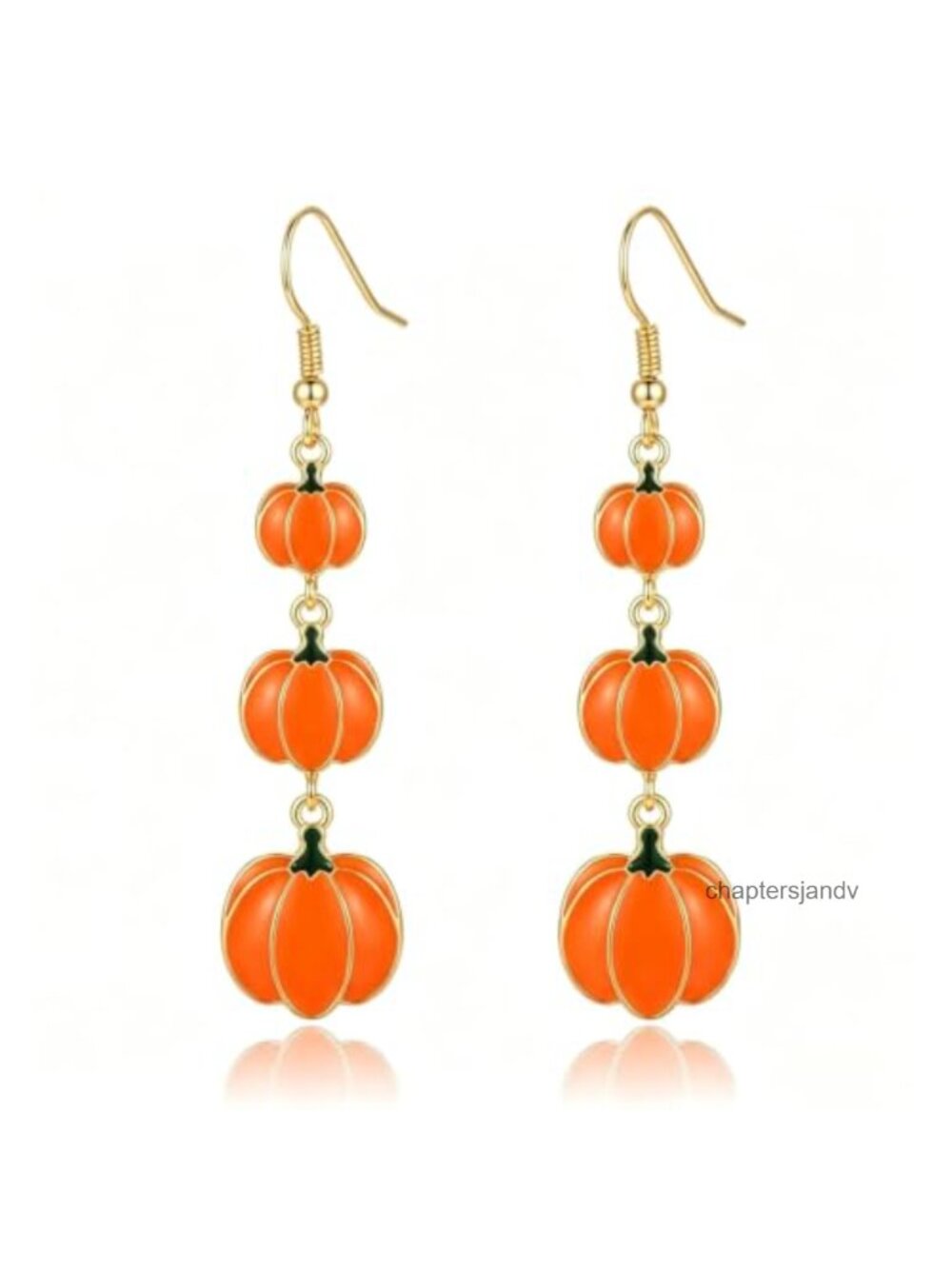 Pumpkin Drop Dangle Earrings French Wire Thanksgiving Halloween